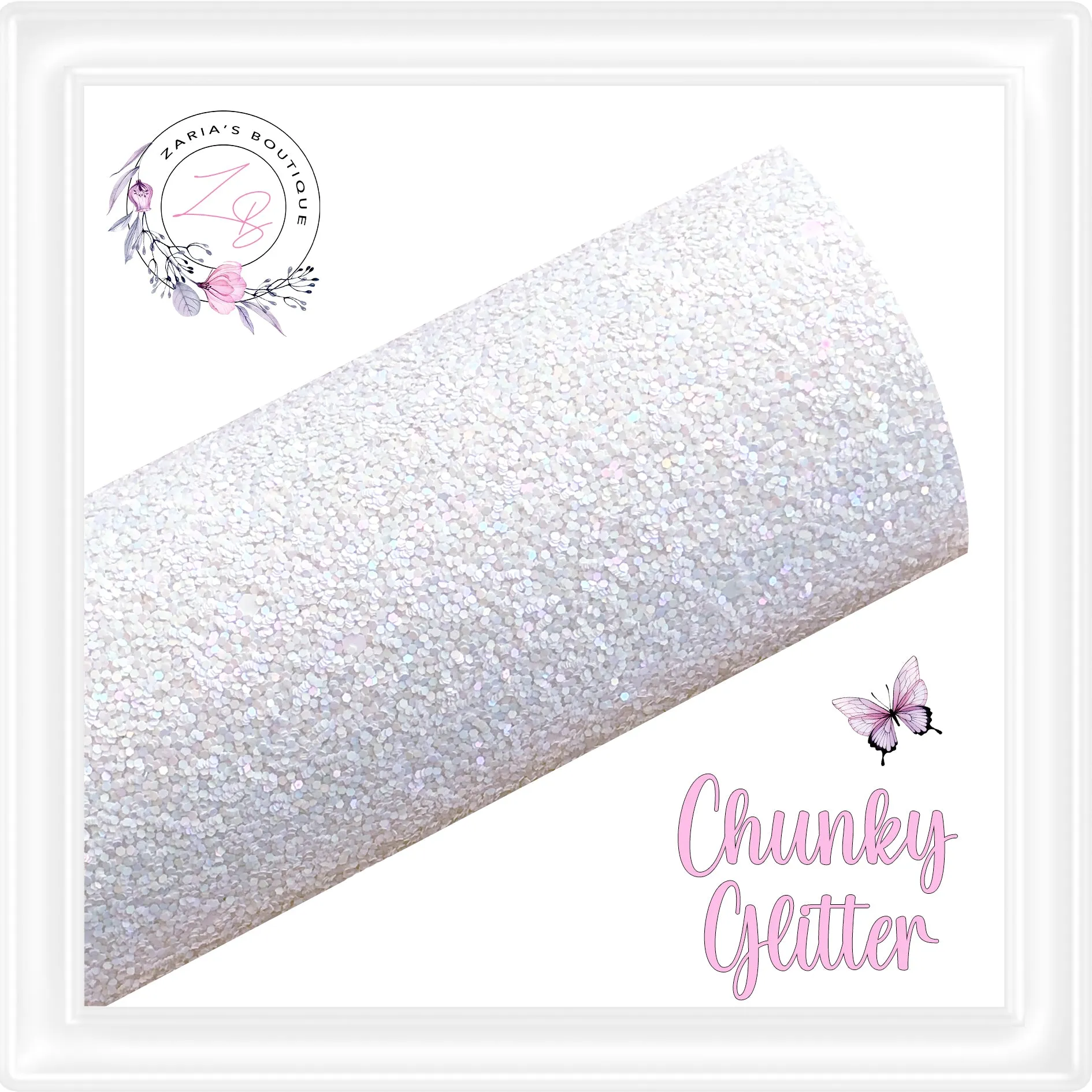 • Premium Snow White Chunky Glitter •