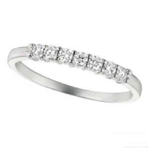 0.25 Carat Natural 7 Stone Diamond Ring G SI 14K White Gold