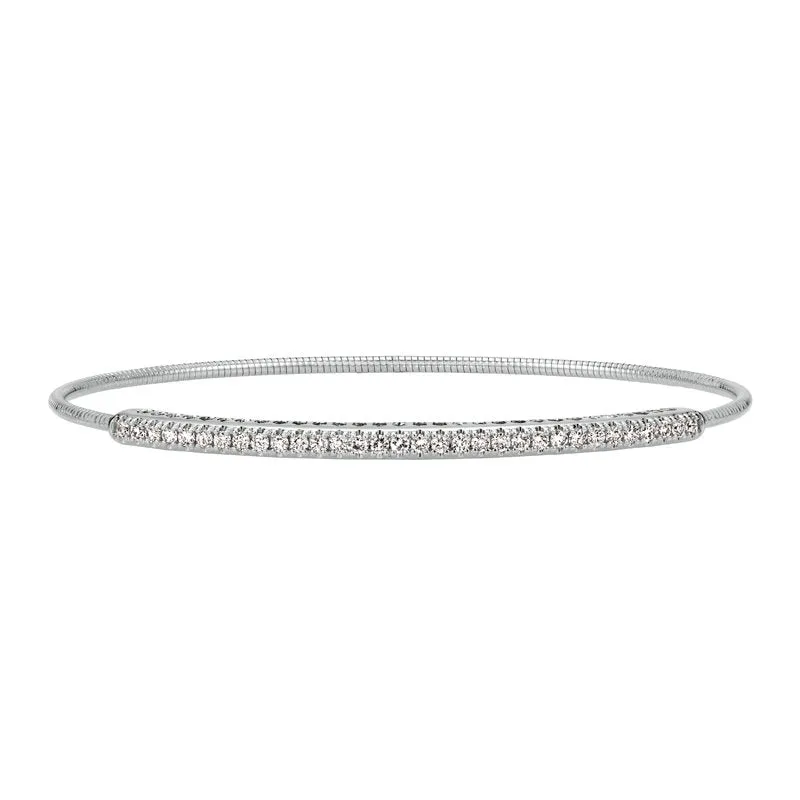 0.60 Carat Natural Diamond Stretchable Bangle Bracelet G SI 14K Yellow Gold