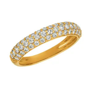 0.75 Carat Natural Diamond Ring Band G SI 14K Yellow Gold