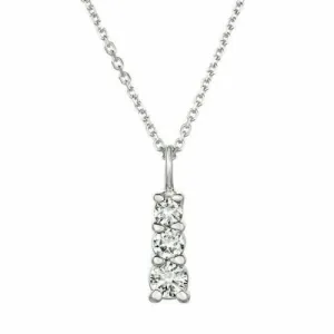 0.80 Carat Natural Diamond Necklace Pendant 14K White Gold G SI 18 inches chain