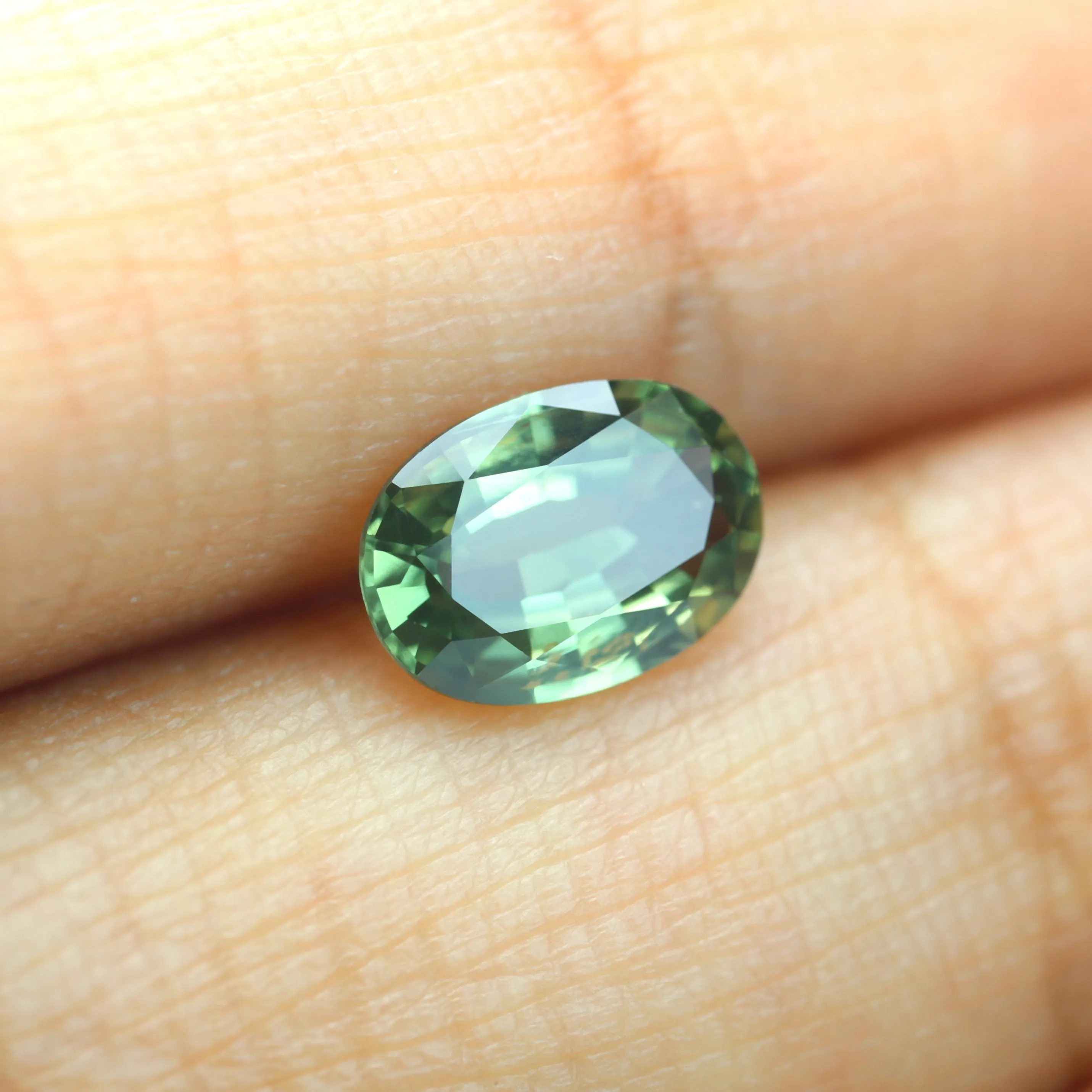 0.97ct Certified Natural Green Sapphire
