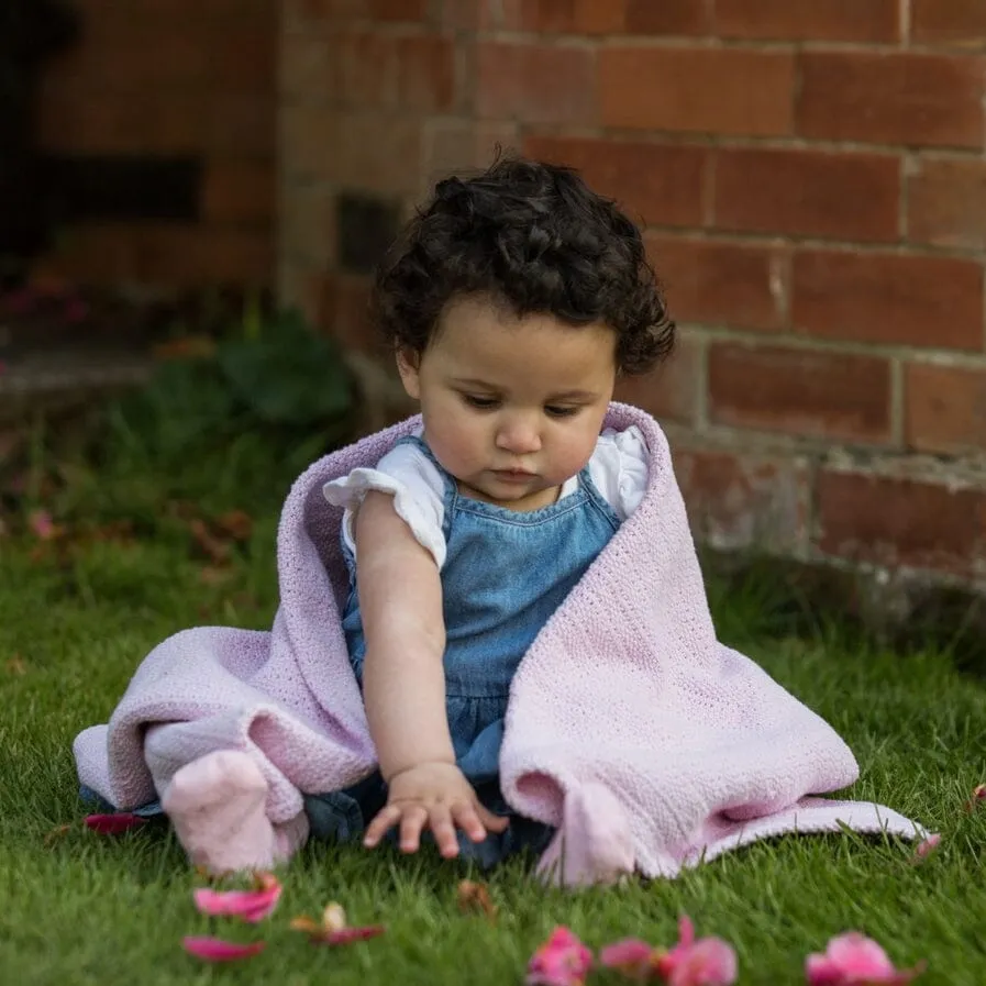 100% Cotton Cellular Baby Blanket - Dusky Pink