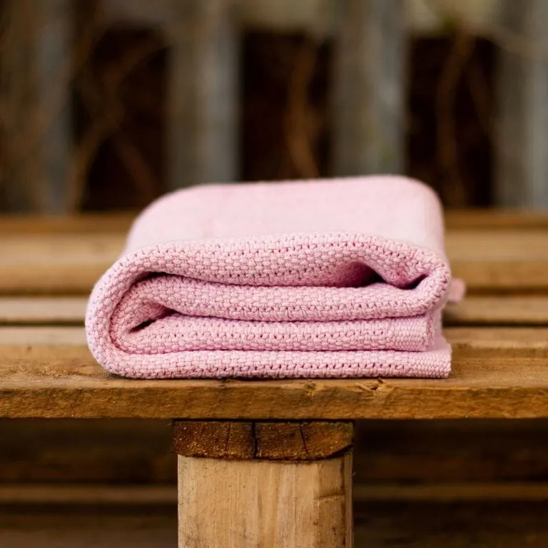 100% Cotton Cellular Baby Blanket - Dusky Pink