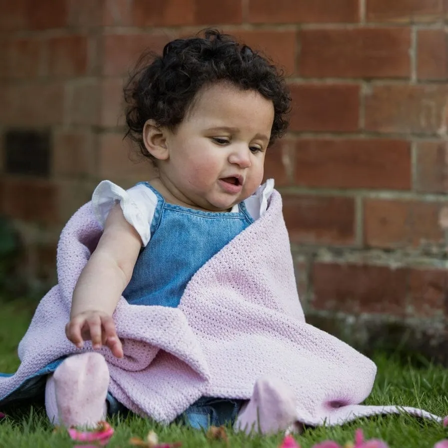 100% Cotton Cellular Baby Blanket - Dusky Pink