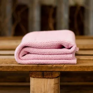 100% Cotton Cellular Baby Blanket - Dusky Pink