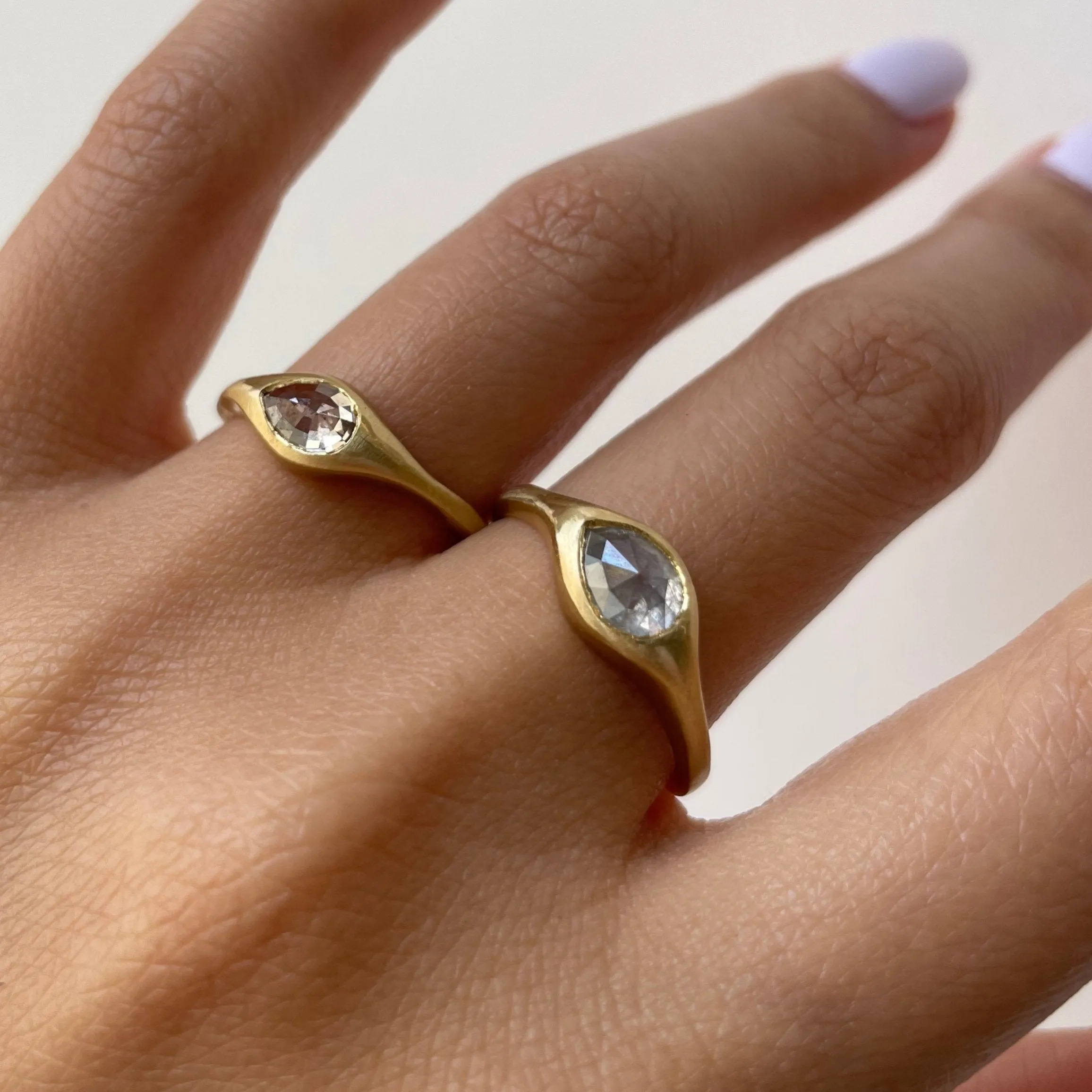 1.09 Carat One-of-a-Kind Rose Cut Grey Diamond Signet Ring | DR140-OOAK