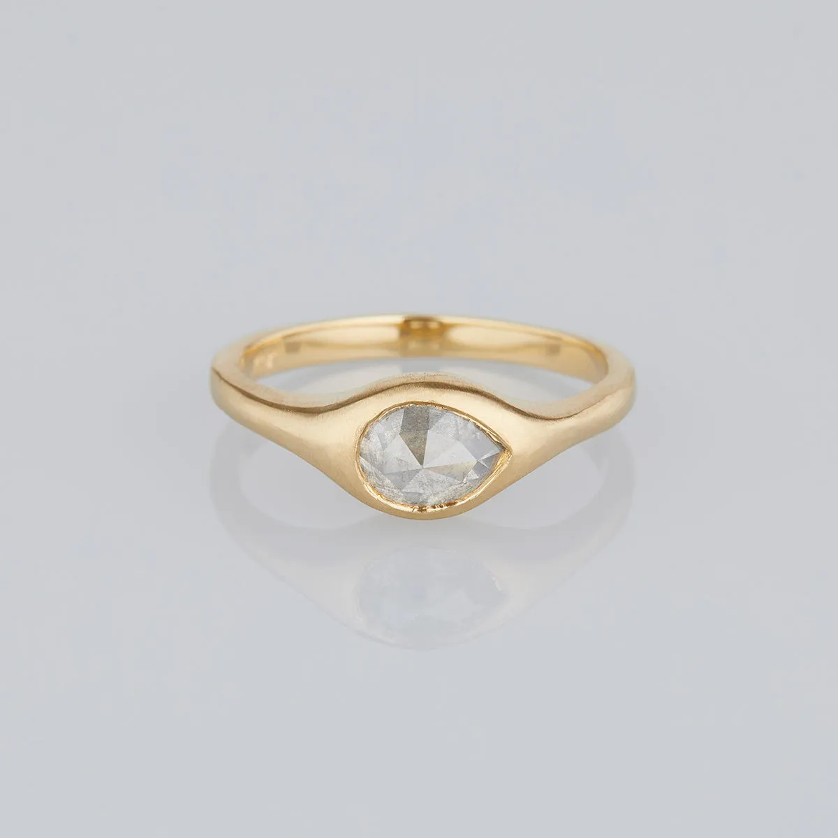 1.09 Carat One-of-a-Kind Rose Cut Grey Diamond Signet Ring | DR140-OOAK