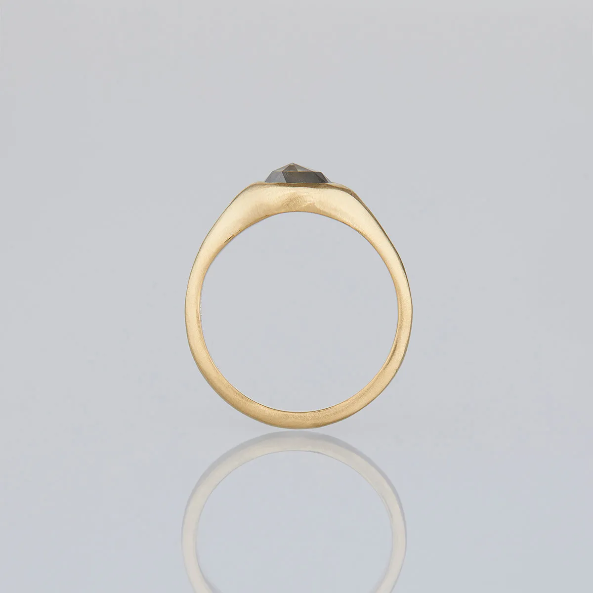 1.09 Carat One-of-a-Kind Rose Cut Grey Diamond Signet Ring | DR140-OOAK