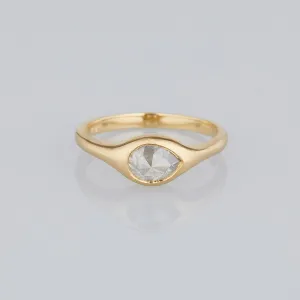 1.09 Carat One-of-a-Kind Rose Cut Grey Diamond Signet Ring | DR140-OOAK