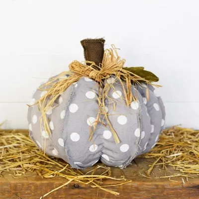 12" GREY DOT PUMPKINS