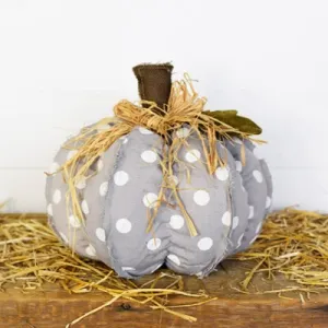 12" GREY DOT PUMPKINS