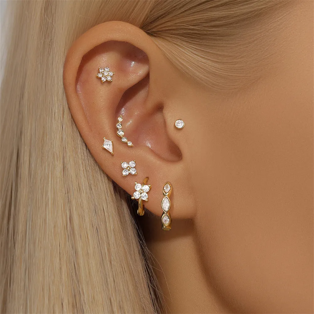 14k Gold Full Edge Single Gold Flat Back Earrings