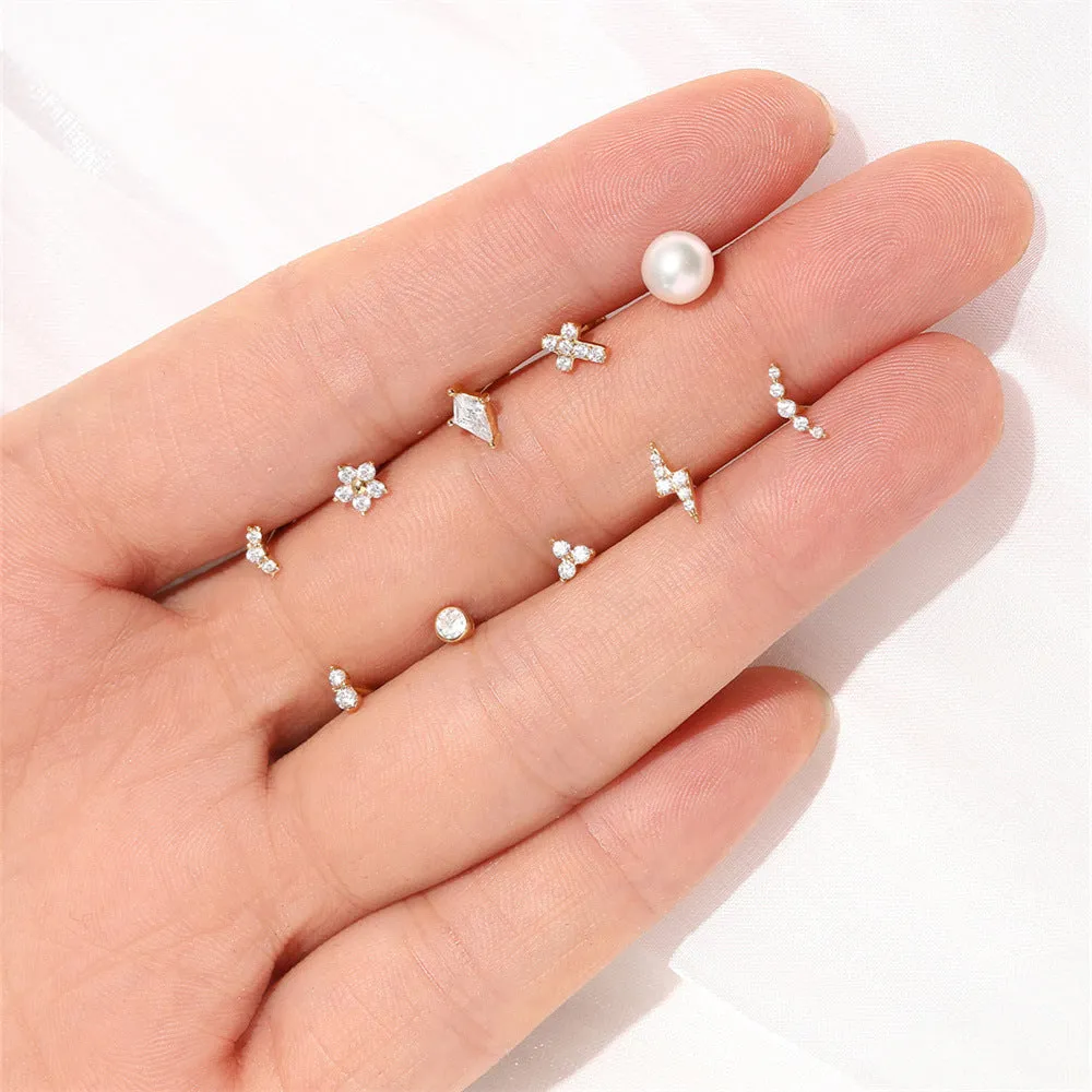 14k Gold Full Edge Single Gold Flat Back Earrings