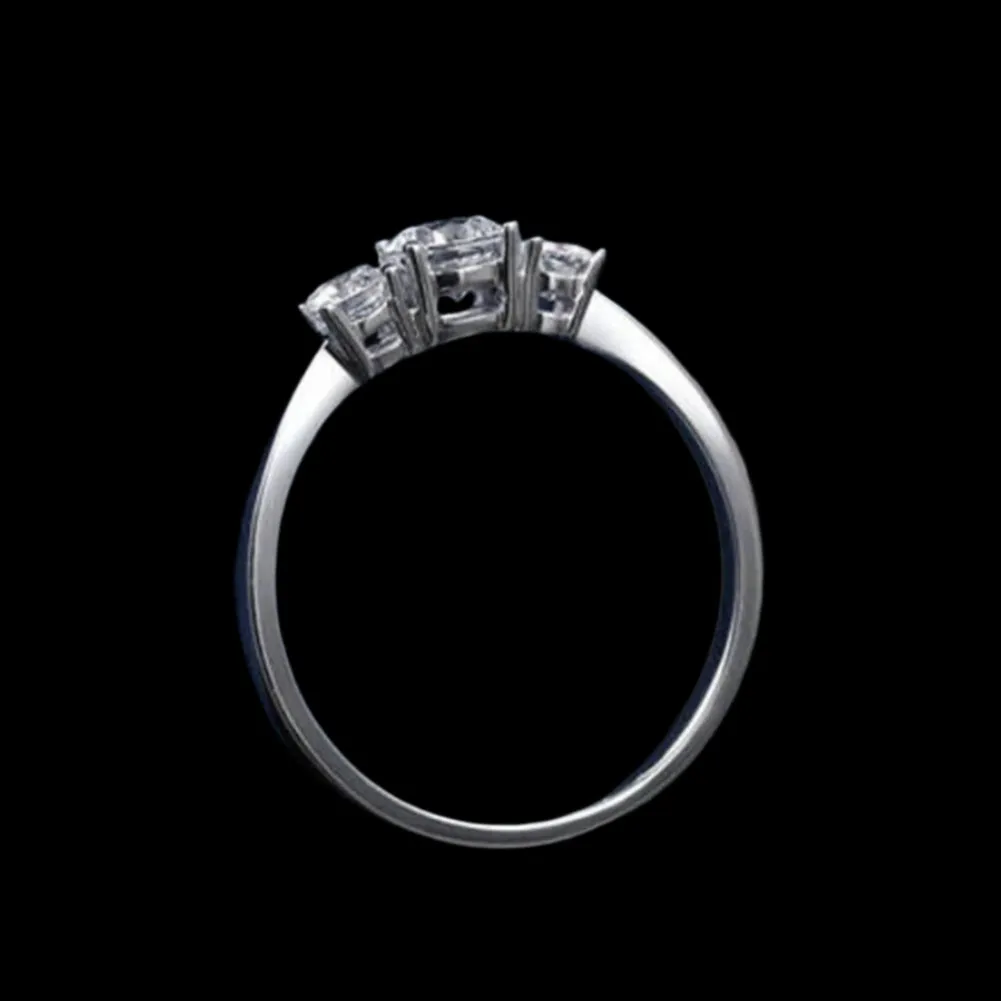 14k White Gold Three-Stone 0.5 Carat Lab Grown Diamond Engagement Ring