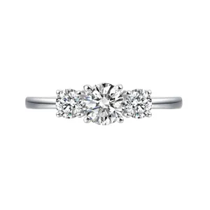 14k White Gold Three-Stone 0.5 Carat Lab Grown Diamond Engagement Ring