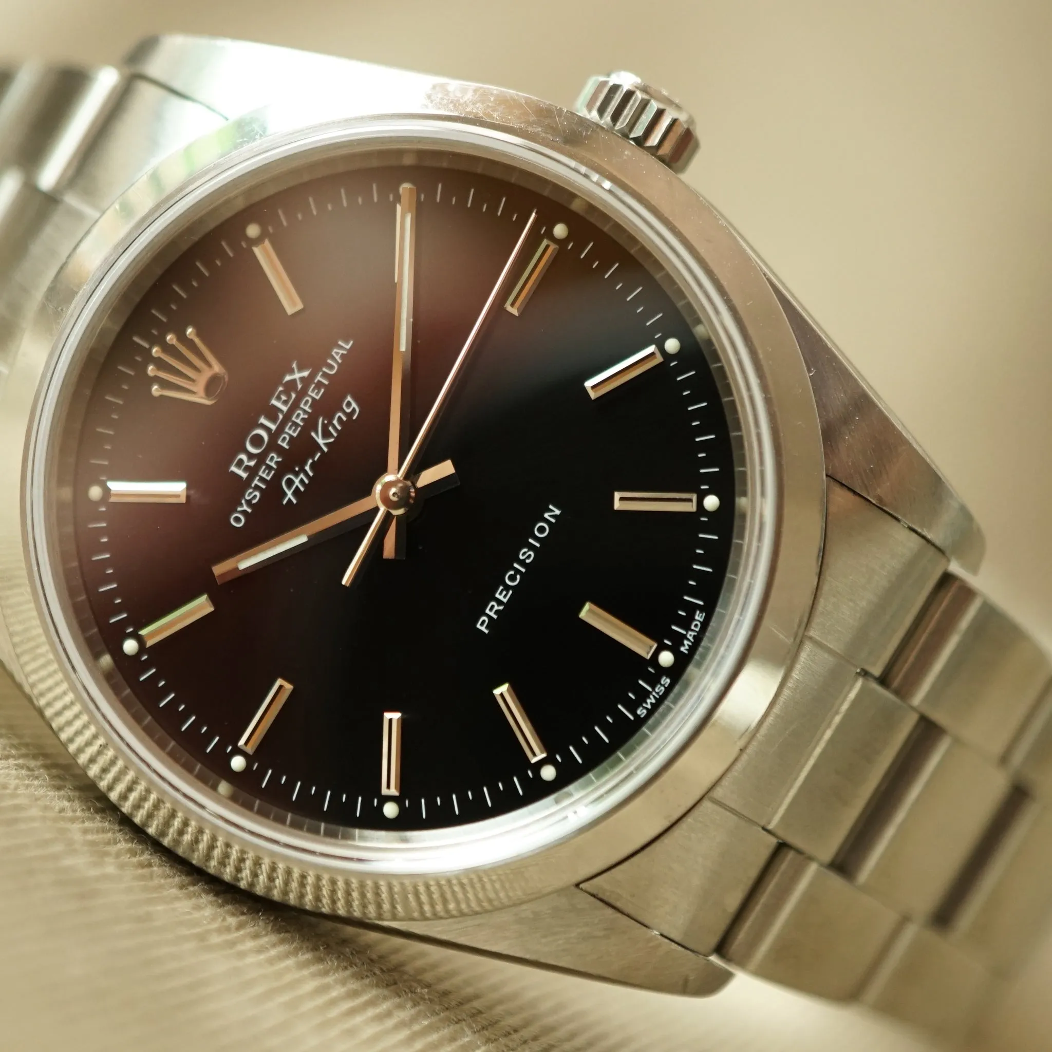 1999 ROLEX AIR-KING BLACK 14000 WATCH PAPER W/ RSC CARD