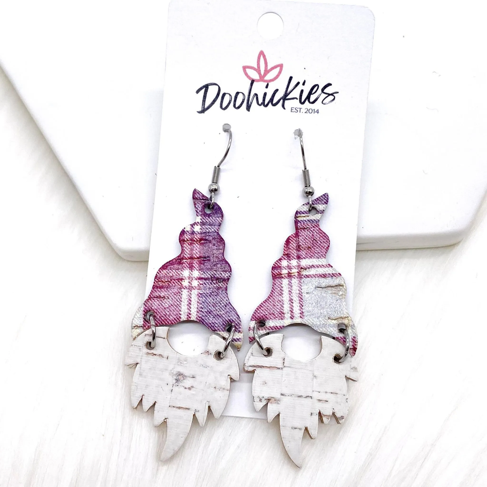 2.5" Fall Plaid Gnomes -Fall Earrings