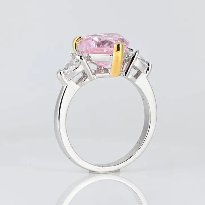 3.0ct Stone Heart Cut Three Stone Engagement Ring