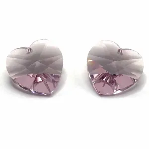 6202 Swarovski Heart Pendants 18 x 17.5mm, Light Amethyst (212)