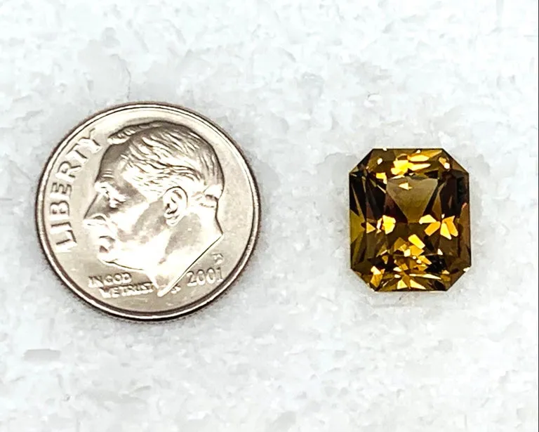 6.40 Carat Golden Zircon, Unset Engagement Ring or Necklace Enhancer Gemstone