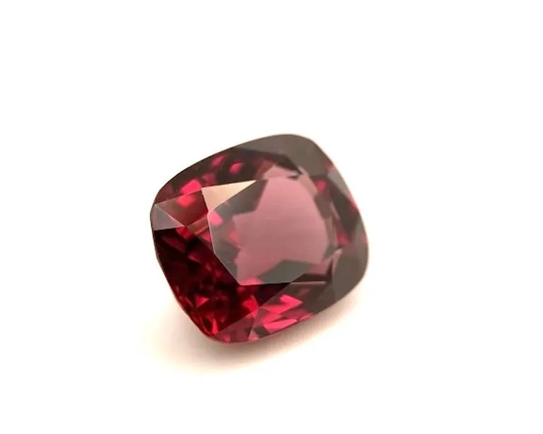 7.40 Carat Burgundy Rhodolite Garnet Cushion, Unset Loose Ring, Pendant Gemstone