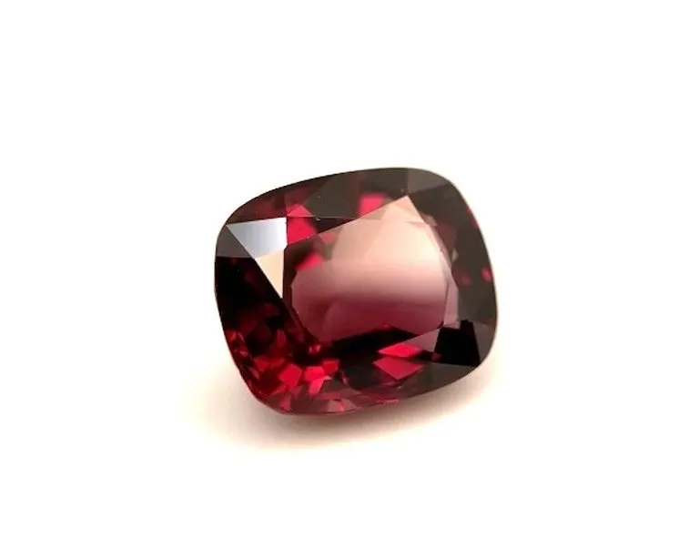 7.40 Carat Burgundy Rhodolite Garnet Cushion, Unset Loose Ring, Pendant Gemstone