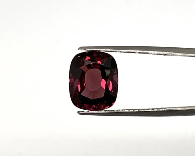 7.40 Carat Burgundy Rhodolite Garnet Cushion, Unset Loose Ring, Pendant Gemstone