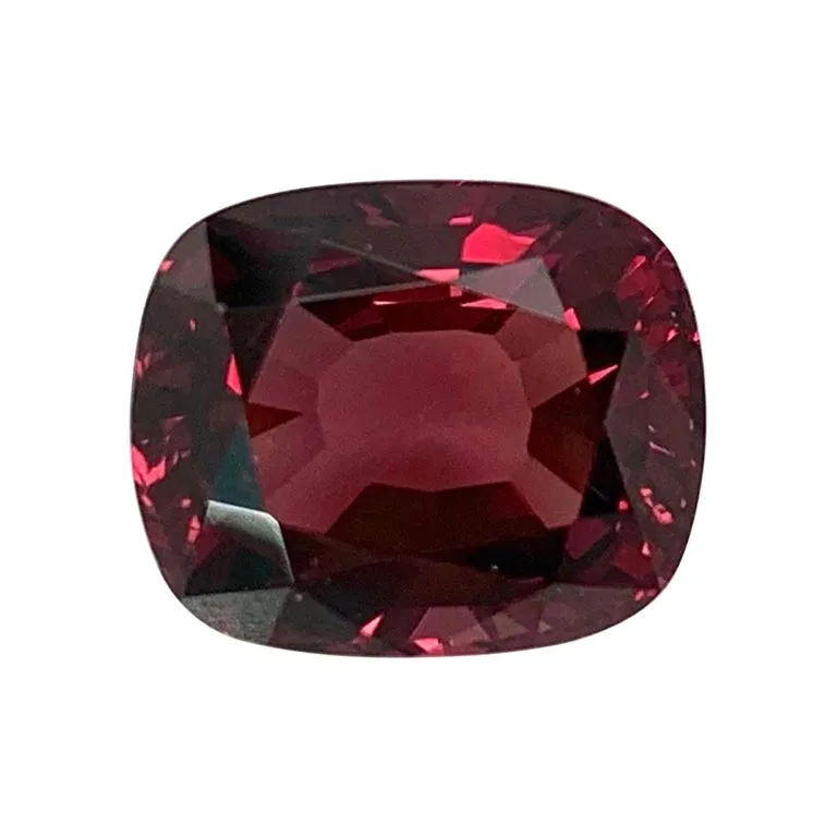 7.40 Carat Burgundy Rhodolite Garnet Cushion, Unset Loose Ring, Pendant Gemstone