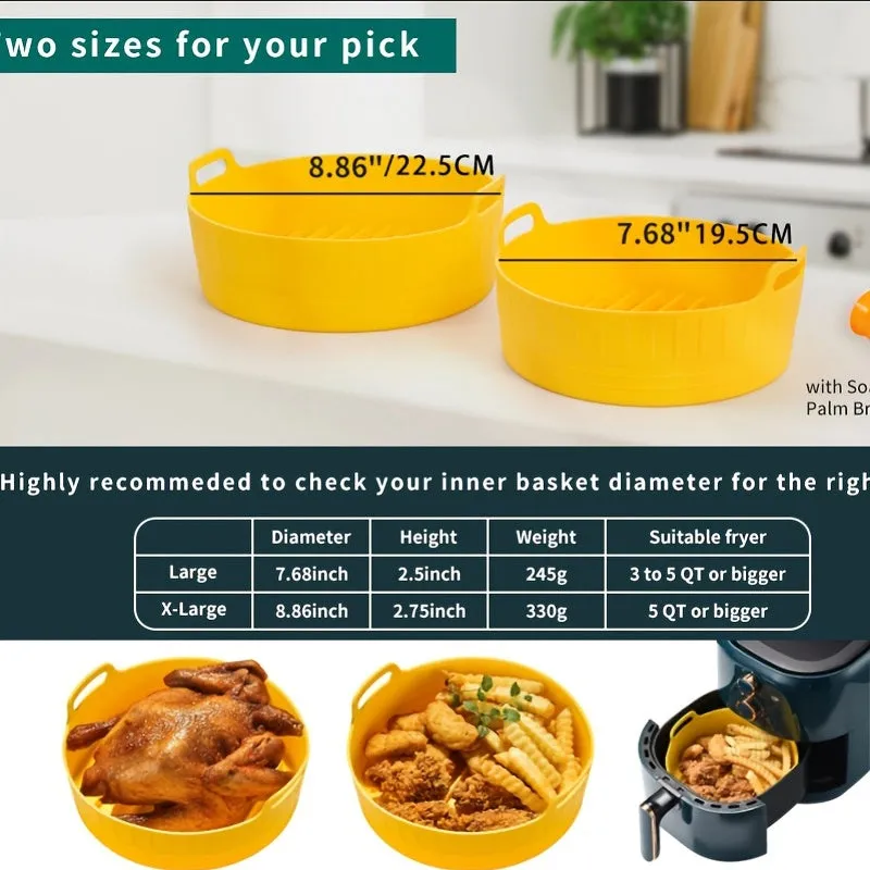 7.5 inch/9.5 inch Silicone Air Fryer Pan