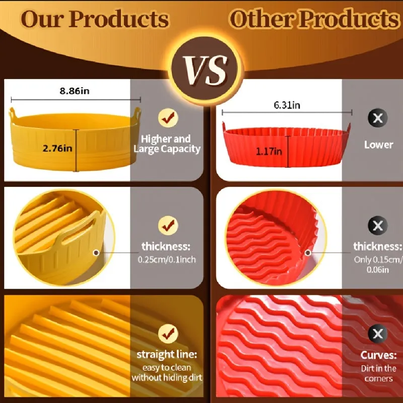 7.5 inch/9.5 inch Silicone Air Fryer Pan
