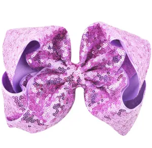 8" Jumbo Sequin Light Purple Boutique Bow