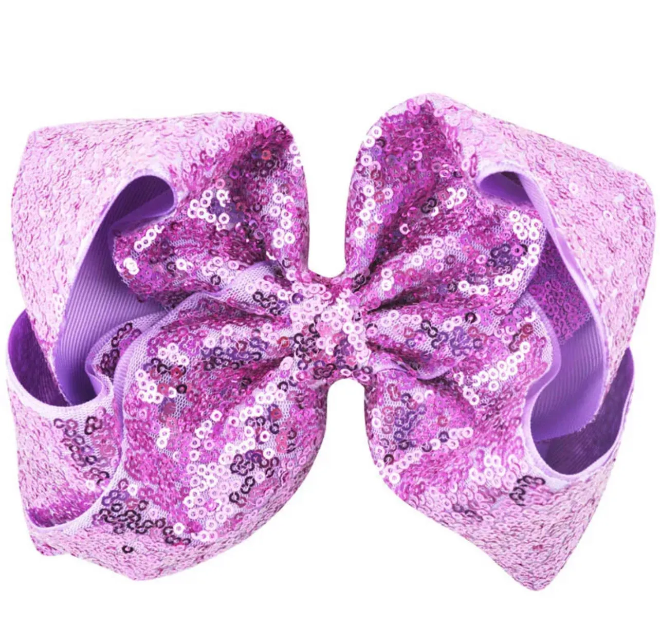8" Jumbo Sequin Light Purple Boutique Bow