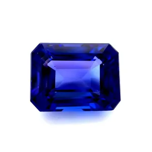 9.91 Carat Tanzanite Emerald Cut, Unset 3-Stone Ring Pendant Enhancer Gemstone