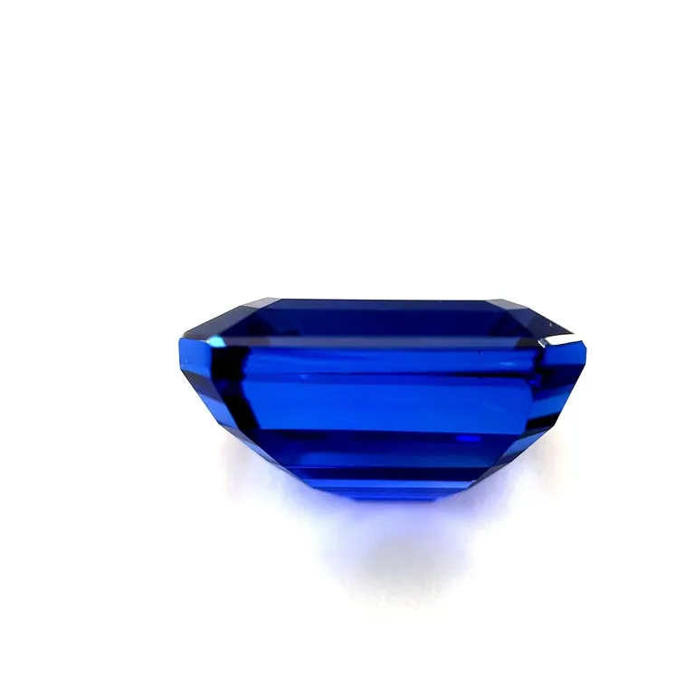 9.91 Carat Tanzanite Emerald Cut, Unset 3-Stone Ring Pendant Enhancer Gemstone