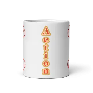 Action! White Glossy Mug Zero