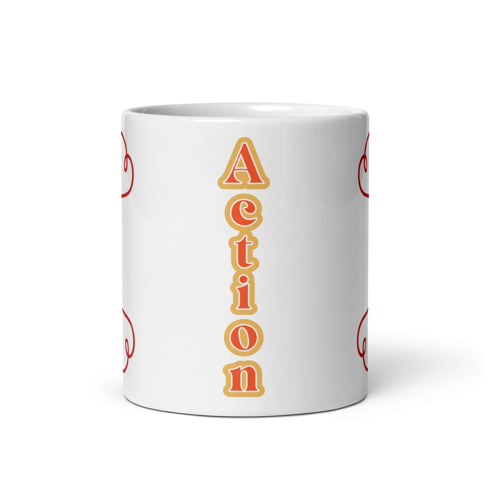 Action! White Glossy Mug Zero
