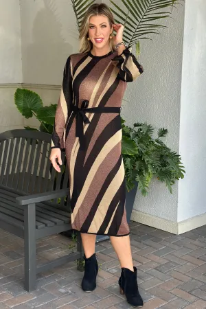 Agnes Printed Sweater Midi Dress
