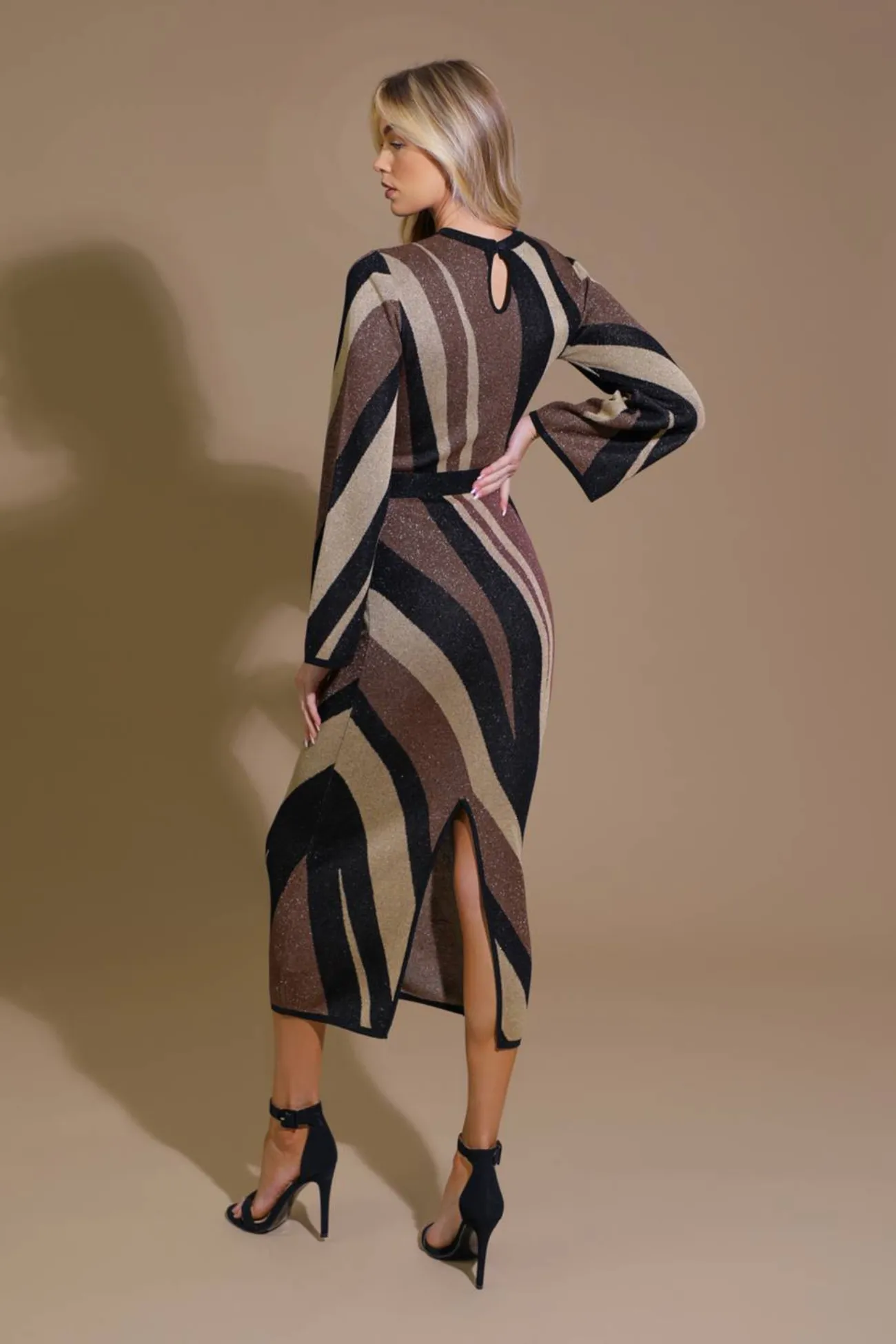 Agnes Printed Sweater Midi Dress
