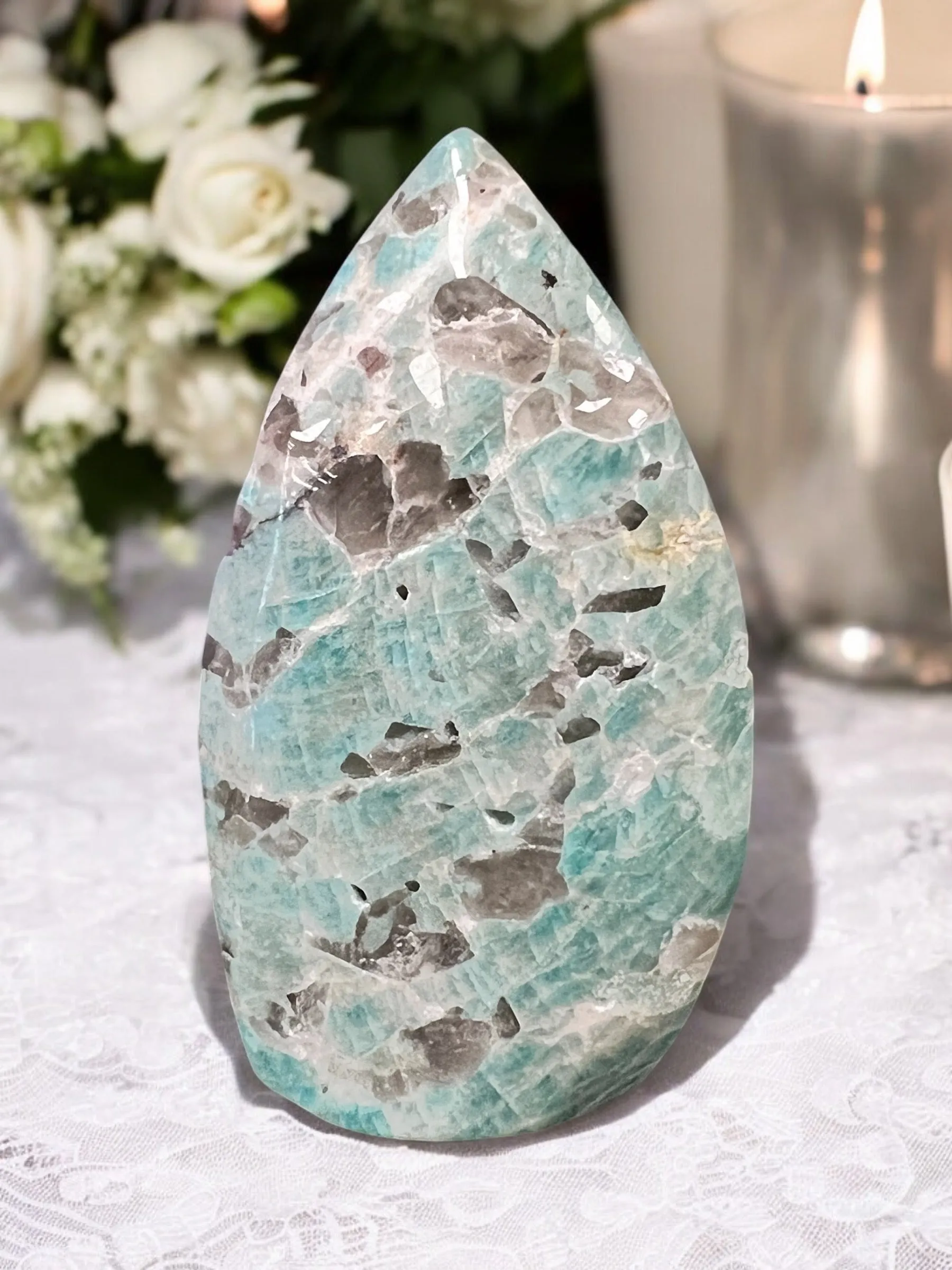 Amazonite Flame, Amazonite Crystal, Amazonite Stone, Gambler's Stone, Prosperity Stone