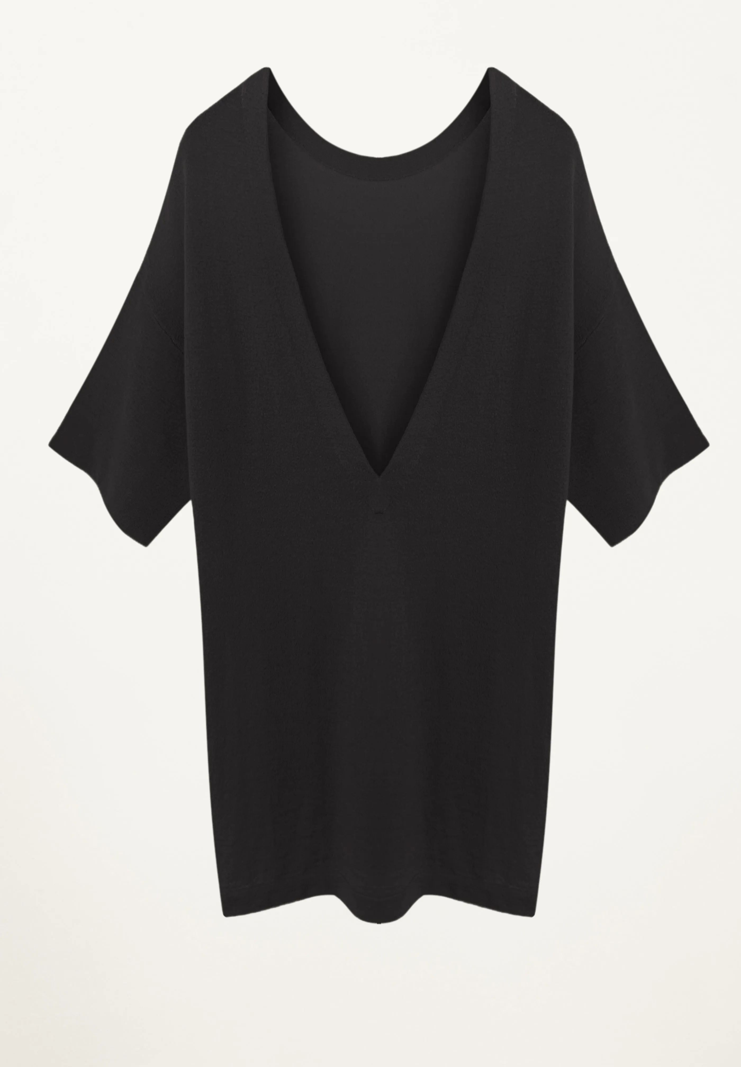 Amira Low Back Tee in Black