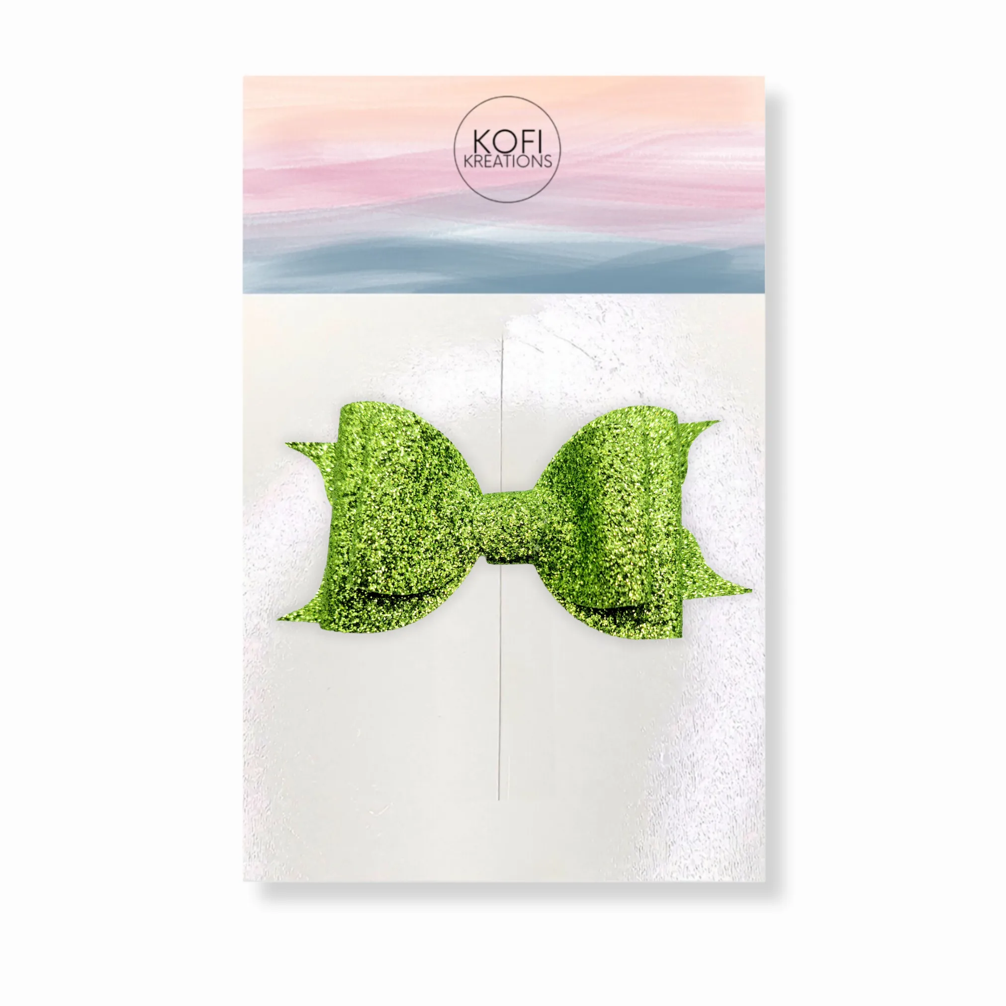 Apple Glitter Hair Bow
