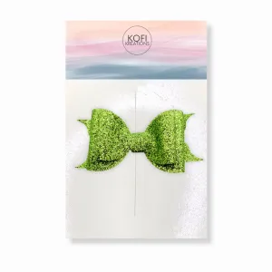 Apple Glitter Hair Bow