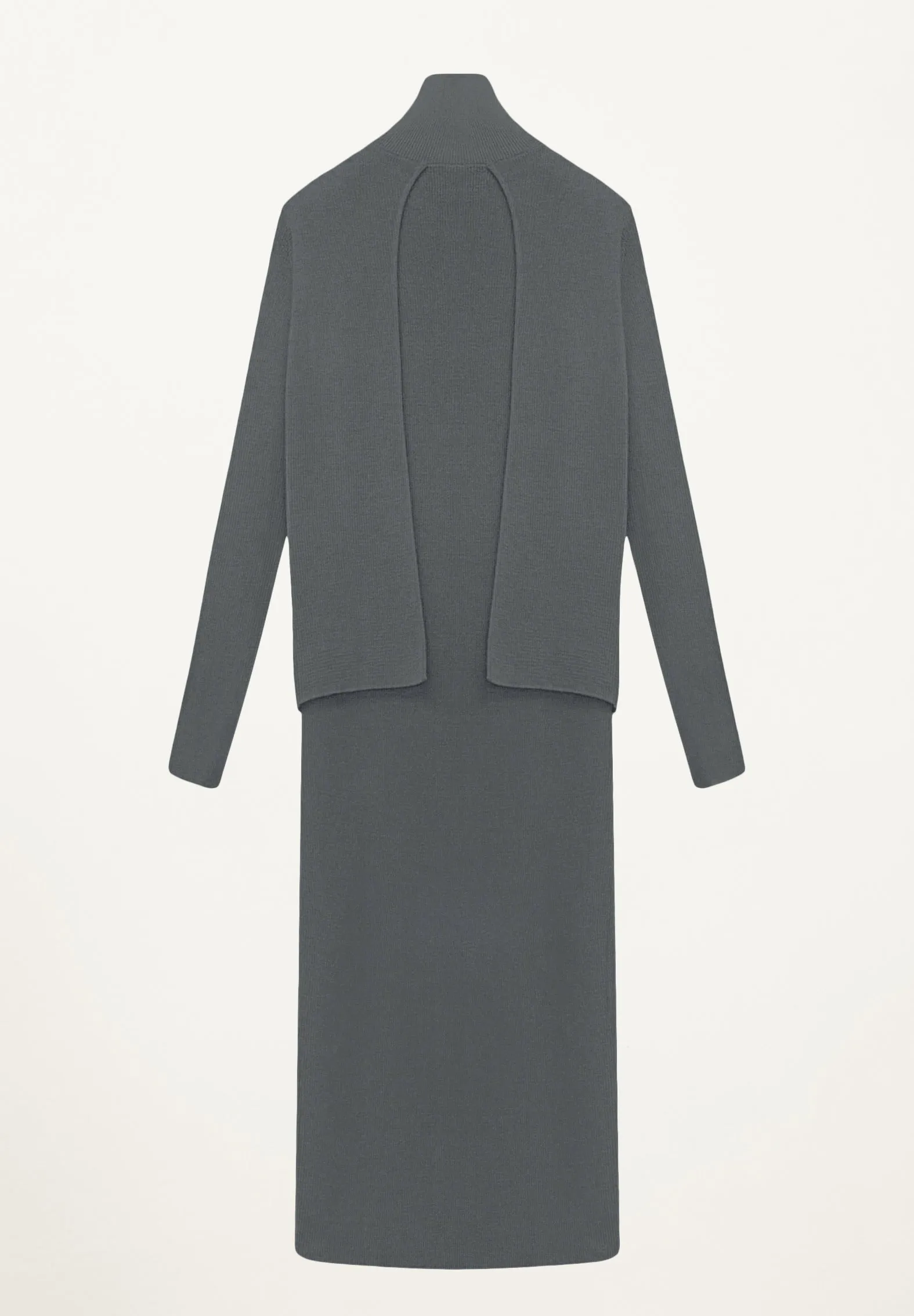 Aria T-Neck Tunic in Charcoal