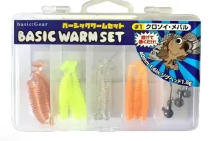 BASIC GEAR Aji Soft Plastic Baits Kit Inc Jig Heads