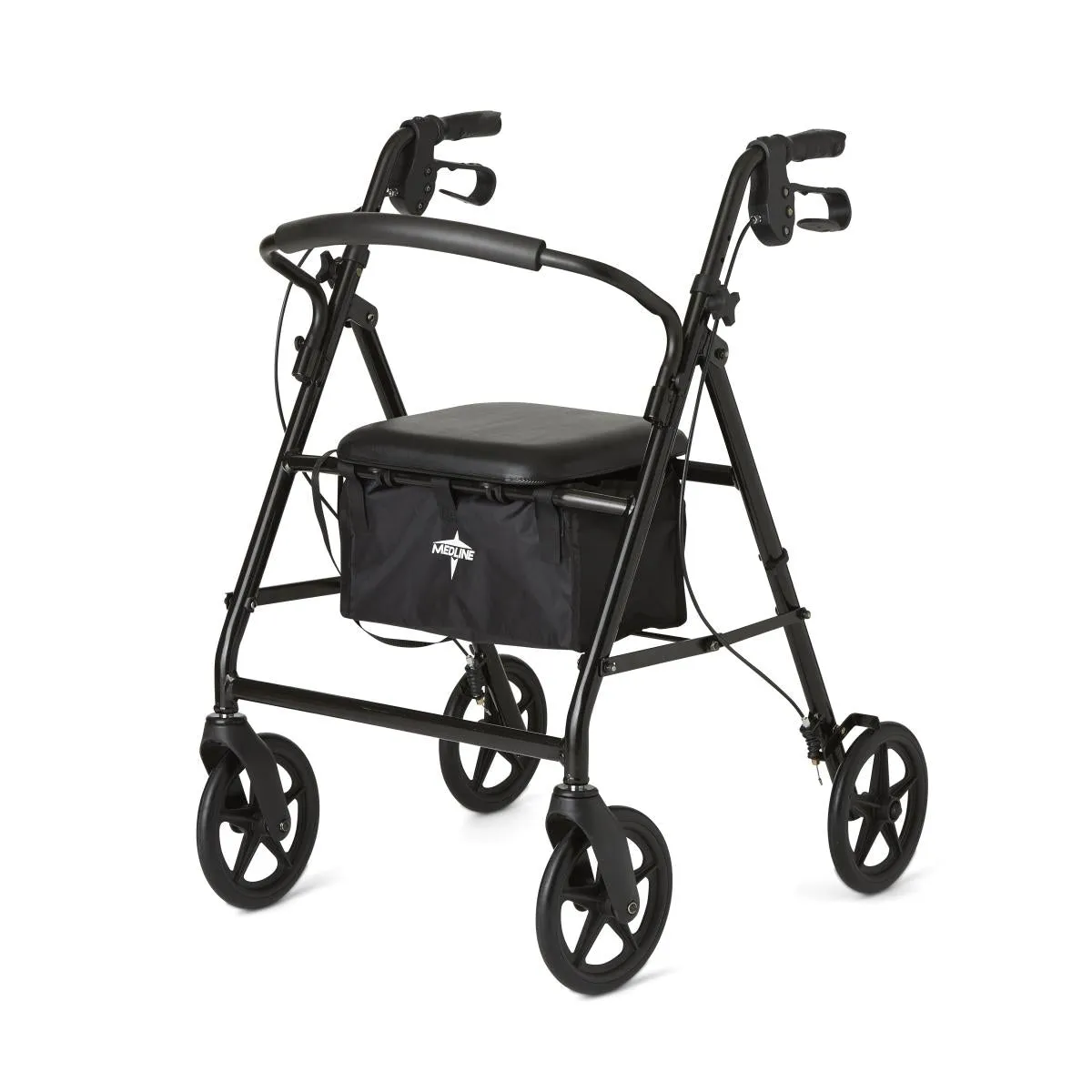 Basic Steel Rollator with 8" Wheels, Black