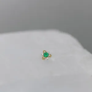 Bayle with Emerald and Diamonds 18g/16g Threaded End