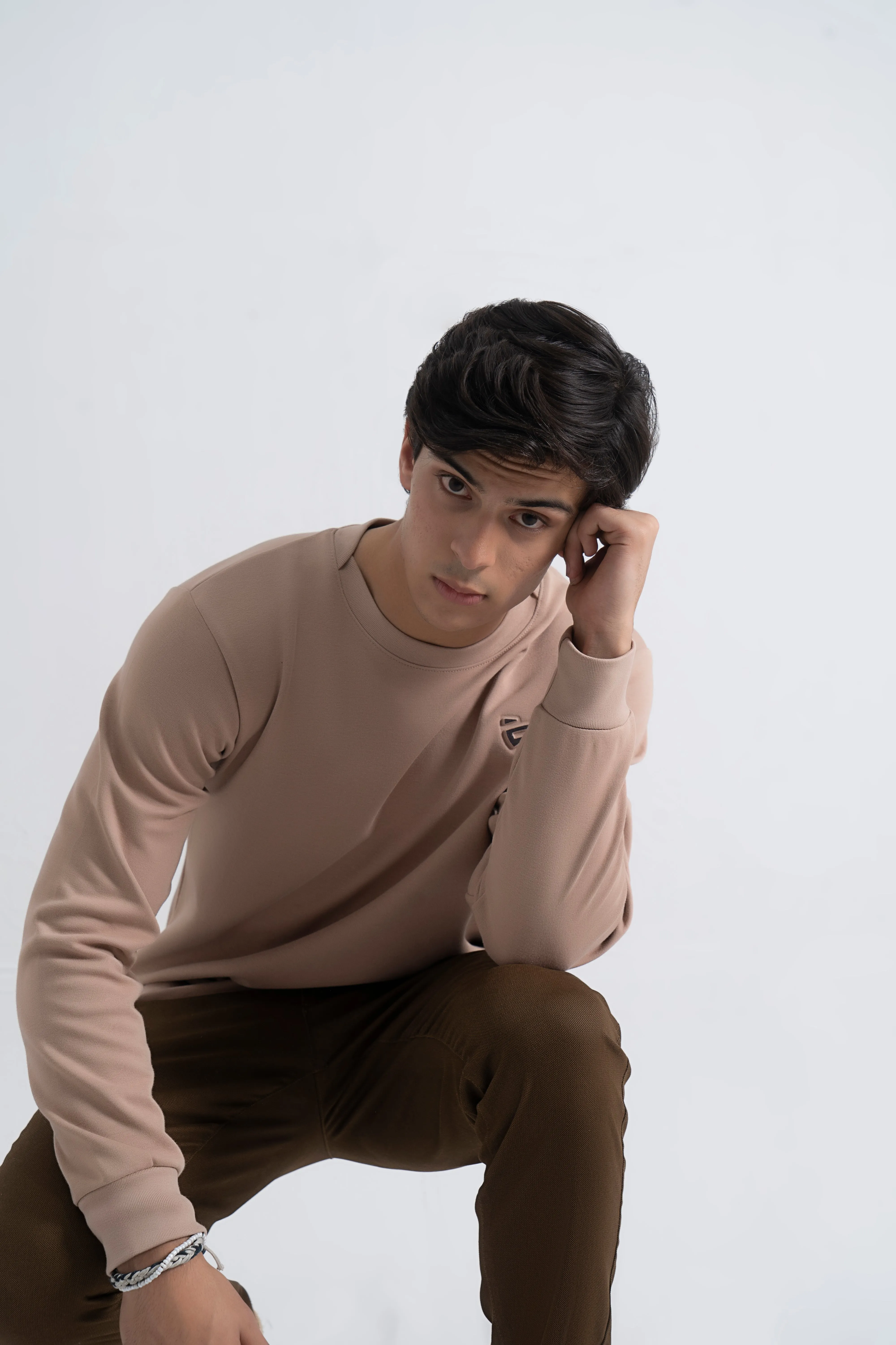 Beige Basic Sweatshirt