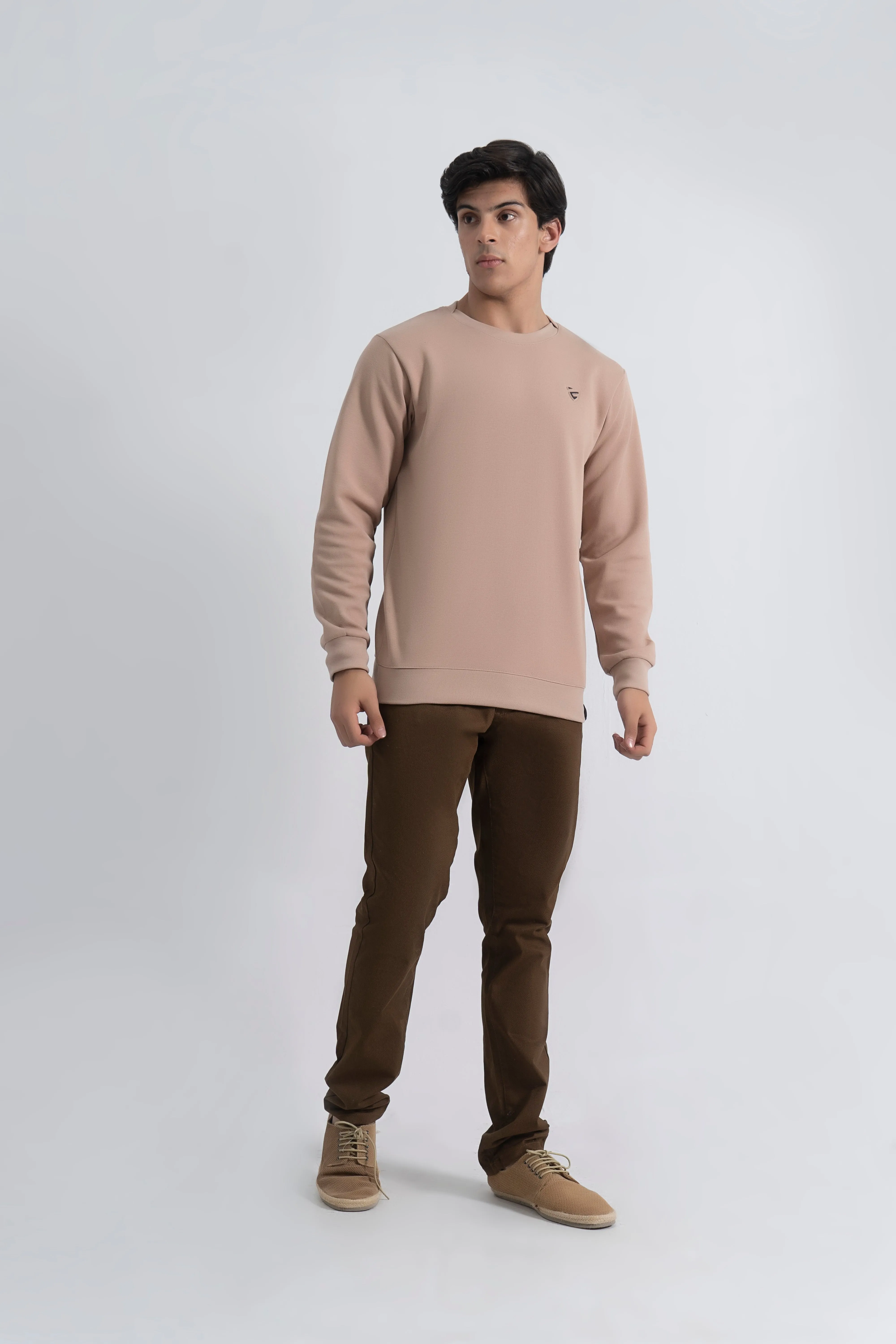 Beige Basic Sweatshirt