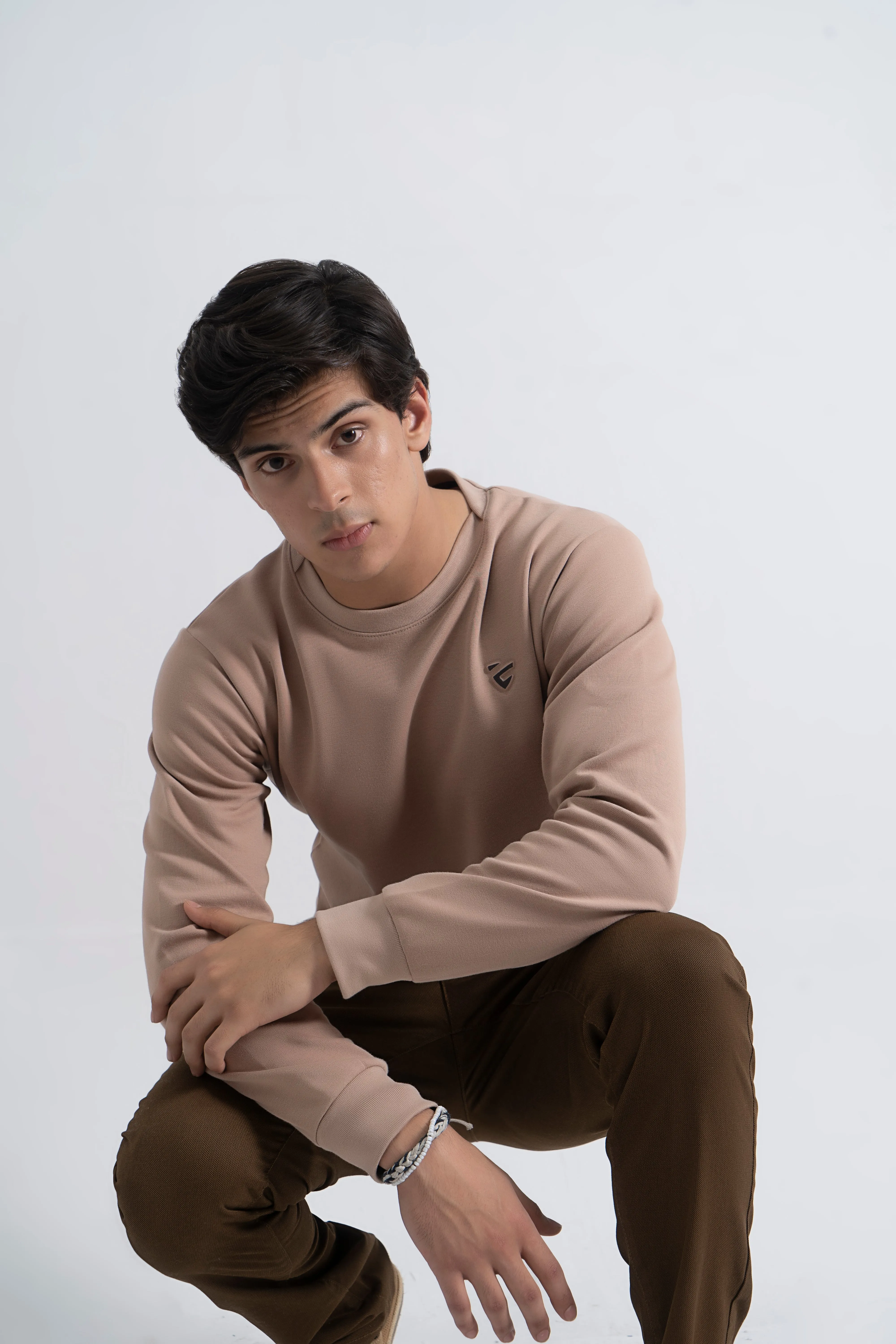 Beige Basic Sweatshirt